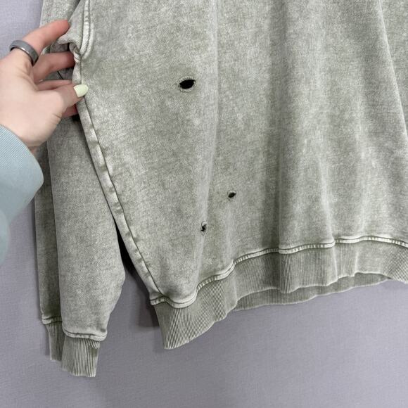 Falling Forward Free People Sweatshirt Womens Medium Green Slouchy Oversized - Picture 5 of 14